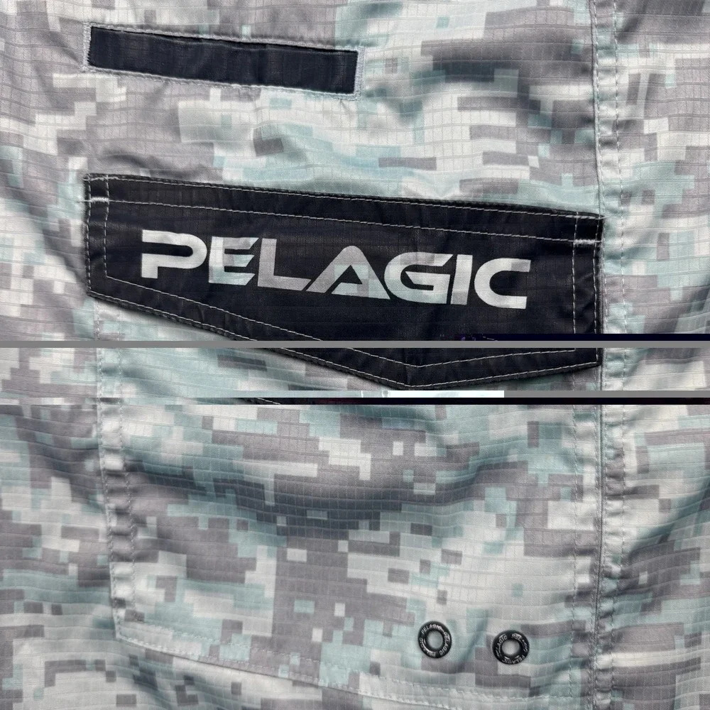 Pelagic Ambush Board Shorts Mens 42 Blue Digital Camo Ripstop Fishing Quick Dry